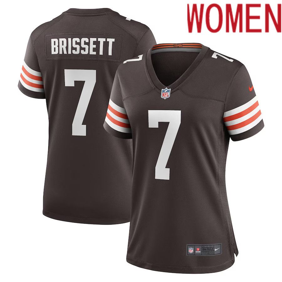 Women Cleveland Browns 7 Jacoby Brissett Nike Brown Game NFL Jersey